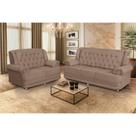 Conjunto de Sofá 2,00 x 1,50m 3 E 2 Lugares Suede Filadélfia Marrom Castor