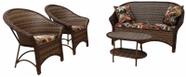 Conjunto de sofá 2L + 2 Poltronas + Mesa de centro compacto para sacadas, varandas e áreas de lazer com pouco espaço