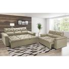 Conjunto de Sofá 3 e 2 Lugares Retrátil e Reclinável Cama inBox Compact 2,00x1,50m Velusoft Bege Conjunto de Sofá 3 e 2 Lugares Retrátil e Reclinável Cama inBox Compact 2,00x1,50m Velusoft Bege