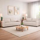 Conjunto de Sofá 3 e 4 Lugares Herval Clean Bege, 230 cm