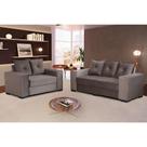 Conjunto de Sofá 3x2 Lugares Cinza Design Estofados Siena