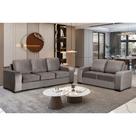 Conjunto de Sofá 3x2 Lugares Cinza Londres Design Estofados