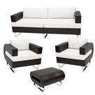 Conjunto de Sofá Begônia Completo com 2 Poltronas Área Externa e Interna