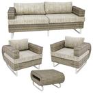 Conjunto de Sofá Begônia Completo com 2 Poltronas para Área Externa e Interna