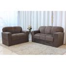 Conjunto de Sofá de 2 e 3 lugares Marrom Liso Conjunto de Sofá de 2 e 3 lugares Marrom Liso