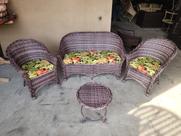 Conjunto de sofá e poltronas area externa