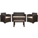 Conjunto de Sofá Estilo Rattan Confort 4 Lugares para Jardim Área Externa D7home Conjunto de Sofá Estilo Rattan Confort 4 Lugares para Jardim Área Externa D7home