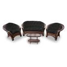 Conjunto de Sofá Fibra Sintética 19 - 1 Sofá 2 L + 2 Poltronas + 1 Mesa Centro - Tecido Duna Preto Conjunto de Sofá Fibra Sintética 19 - 1 Sofá 2 L + 2 Poltronas + 1 Mesa Centro - Tecido Duna Preto