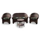 Conjunto de Sofá Fibra Sintética Bali - 1 Sofá 2L + 2 Poltronas + 1 Mesa Centro - Tecido Acordes