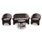 Conjunto de Sofá Fibra Sintética Bali - 1 Sofá 2L + 2 Poltronas + 1 Mesa Centro - Tecido Alanta
