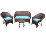 Conjunto de Sofá Fibra Sintética Bali Fino - 1 Sofá 2L + 2 Poltronas + 1 Mesa Centro - Duna Turquesa Conjunto de Sofá Fibra Sintética Bali Fino - 1 Sofá 2L + 2 Poltronas + 1 Mesa Centro - Duna Turquesa