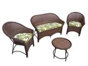 Conjunto de Sofá Fibra Sintética Bali Fino - 1 Sofá 2L + 2 Poltronas + 1 Mesa Centro - Zimbros Verde Conjunto de Sofá Fibra Sintética Bali Fino - 1 Sofá 2L + 2 Poltronas + 1 Mesa Centro - Zimbros Verde