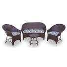 Conjunto de Sofá Fibra Sintética Bali Promo - 1 Sofá 2L + 2 Poltronas + 1 Mesa Centro - Tecido Costela de adão verde