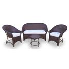 Conjunto de Sofá Fibra Sintética Bali Promo - 1 Sofá 2L + 2 Poltronas + 1 Mesa Centro - Tecido Duna Cru