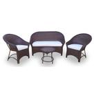 Conjunto de Sofá Fibra Sintética Bali Promo - 1 Sofá 2L + 2 Poltronas + 1 Mesa Centro - Tecido Duna Cru