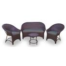 Conjunto de Sofá Fibra Sintética Bali Promo - 1 Sofá 2L + 2 Poltronas + 1 Mesa Centro - Tecido Duna Fendi