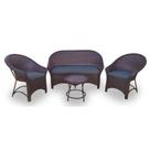 Conjunto de Sofá Fibra Sintética Bali Promo - 1 Sofá 2L + 2 Poltronas + 1 Mesa Centro - Tecido