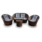 Conjunto de Sofá Fibra Sintética Bola - 1 Sofá 2 L + 2 Poltronas + 1 Mesa Centro - Tecido Alanta