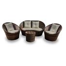 Conjunto de Sofá Fibra Sintética Bola - 1 Sofá 2 L + 2 Poltronas + 1 Mesa Centro - Tecido Cabanas
