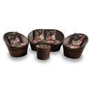 Conjunto de Sofá Fibra Sintética Bola - 1 Sofá 2 L + 2 Poltronas + 1 Mesa Centro - Tecido Maui Preto