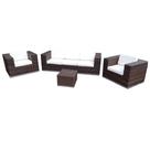 Conjunto de Sofá Fibra Sintética Cidade do Cabo - 1 Sofá 3L + 2 Poltronas + 1 Mesa Centro - Tecido Duna Cru