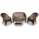 Conjunto de Sofá Fibra Sintética Karibe - 1 Sofá 2L + 2 Poltronas + 1 Mesa Centro - Tecido Saquarema