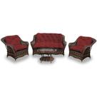 Conjunto de Sofá Fibra Sintética Naja - 1 Sofá 2 L + 2 Poltronas + 1 Mesa Centro - Tecido Duna Vermelho Conjunto de Sofá Fibra Sintética Naja - 1 Sofá 2 L + 2 Poltronas + 1 Mesa Centro - Tecido Duna Vermelho