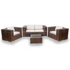 Conjunto de Sofá Fibra Sintética Quadrado - 1 Sofá 2L + 2 Poltronas + 1 Mesa Centro - Linum Bege Conjunto de Sofá Fibra Sintética Quadrado - 1 Sofá 2L + 2 Poltronas + 1 Mesa Centro - Linum Bege