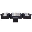 Conjunto de Sofá Fibra Sintética Tabaco Bora Bora - 1 Sofá 2L + 2 Poltronas + 1 Mesa Centro - Tecido