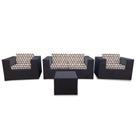 Conjunto de Sofá Fibra Sintética Tabaco Bora Bora - 1 Sofá 2L + 2 Poltronas + 1 Mesa Centro - Tecido Conjunto de Sofá Fibra Sintética Tabaco Bora Bora - 1 Sofá 2L + 2 Poltronas + 1 Mesa Centro - Tecido