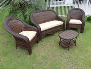 Conjunto de sofa Poltrona Área Externa alm Lizato Bege