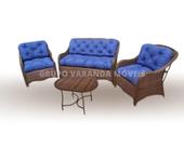 Conjunto De Sofá Poltronas Para Varanda Área Externa Jardim