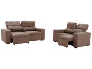 Conjunto de Sofás 2 e 3 Lugares Retrátil e