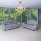 Conjunto de Sofás 3 e 2 Lugares Cristal Cinza