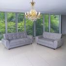 Conjunto de Sofás 3 e 2 Lugares Cristal Cinza
