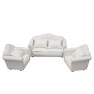 Conjunto de sofás brancos em miniatura Dollhouse Furniture, 3 peças Living