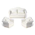 Conjunto de sofás em miniatura Cutemini Dollhouse Couch branco Conjunto de sofás em miniatura Cutemini Dollhouse Couch branco