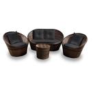 Conjunto de Sofás Fibra Sintética Buenos Aires - 1 Sofá 2 L + 2 Poltronas + 1 Mesa Centro - Tecido Duna Preto Conjunto de Sofás Fibra Sintética Buenos Aires - 1 Sofá 2 L + 2 Poltronas + 1 Mesa Centro - Tecido Duna Preto