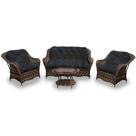 Conjunto de Sofás Fibra Sintética Nairóbi - 1 Sofá 2 L + 2 Poltronas + 1 Mesa Centro - Tecido Duna Preto Conjunto de Sofás Fibra Sintética Nairóbi - 1 Sofá 2 L + 2 Poltronas + 1 Mesa Centro - Tecido Duna Preto
