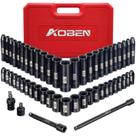 Conjunto de soquetes AOBEN 1/4" Drive 54 peças de 6 pontos SAE/Metric