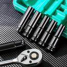 Conjunto De Soquetes De Impacto Profundos De 1/2 Polegada, Ferramentas Multifuncionais Para Chave De