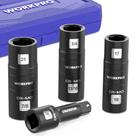 Conjunto de soquetes de impacto WORKPRO 1/2 Drive com 3 barras de extensão, 6 SAE e métricas