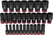 Conjunto de soquetes Milwaukee Shockwave Impact Duty 1/2" 29PC