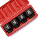 Conjunto de soquetes MIXPOWER Drive Impact de 1/2 polegada, 4 peças com estojo