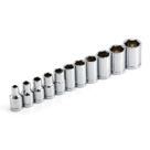 Conjunto de soquetes Powerbuilt de 11 peças com unidade de 1/4" SAE de 6 pontos