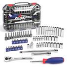 Conjunto de soquetes WORKPRO, unidade 1/4 de 70 peças com catraca de liberação rápida