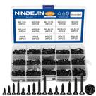 Conjunto de sortimento de parafusos NINDEIN 450 unidades M2.3 M2.6 M3 preto