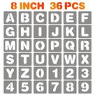 Conjunto de Stencil BAMIDELE 36 Peças 20x20 cm Letras e Números Conjunto de Stencil BAMIDELE 36 Peças 20x20 cm Letras e Números