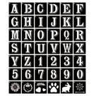 Conjunto de Stencils ASMPIO Letras e Números 8" 42 Peças Reutilizáveis Conjunto de Stencils ASMPIO Letras e Números 8" 42 Peças Reutilizáveis