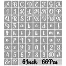 Conjunto de Stencils BAMIDELE 6 Polegadas 66 Peças Letras Reutilizáveis Conjunto de Stencils BAMIDELE 6 Polegadas 66 Peças Letras Reutilizáveis